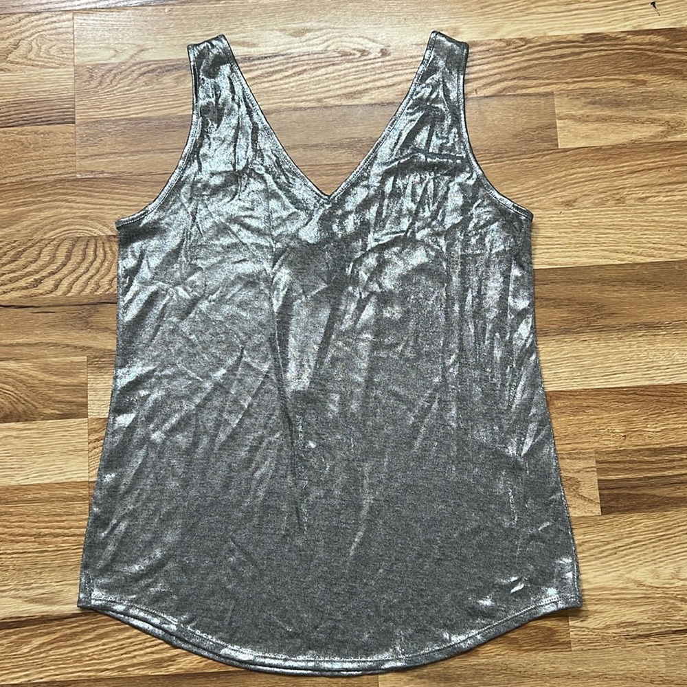 White House black market silver tank top size S
